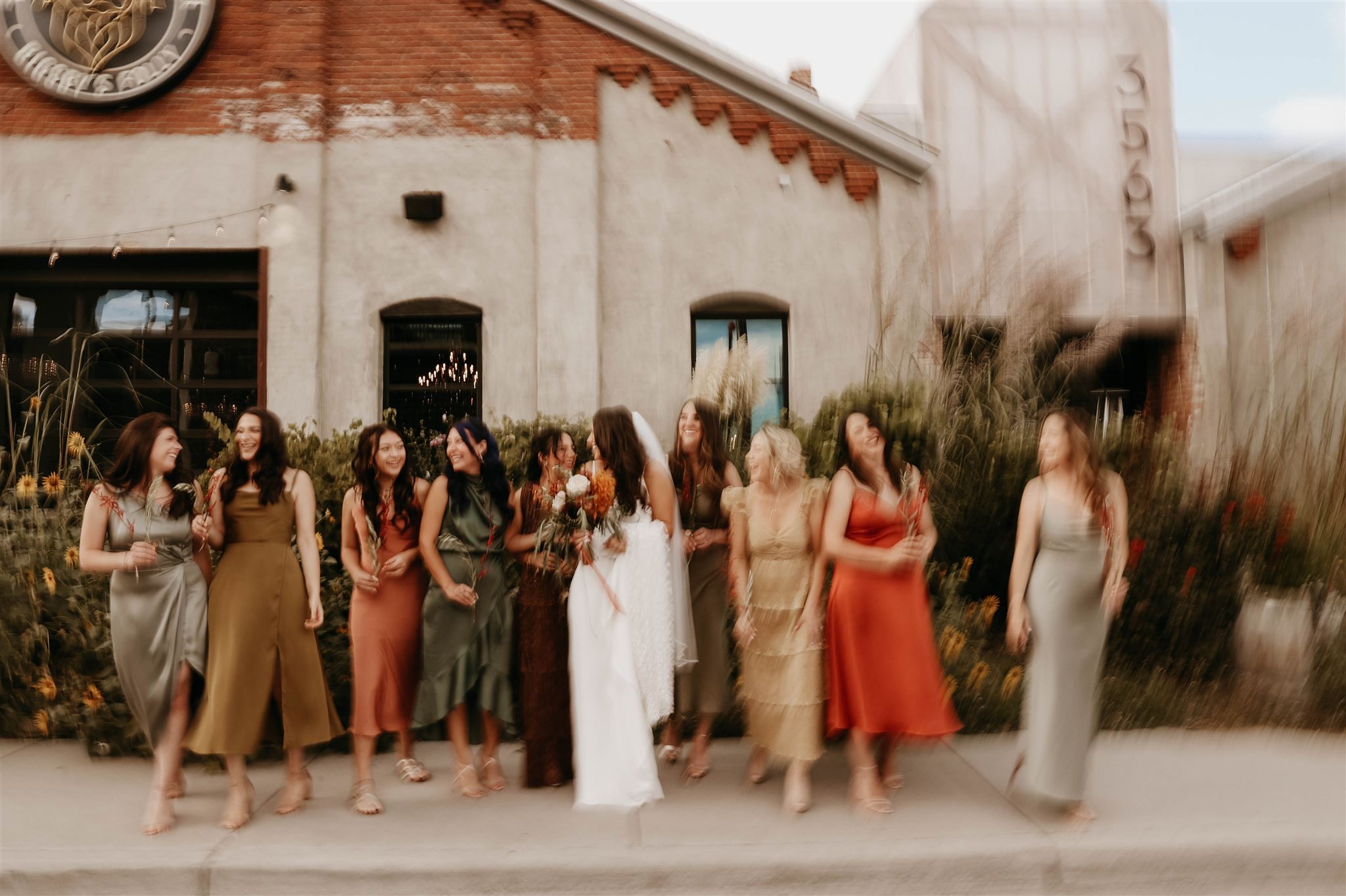 blurry bridal party portrait 