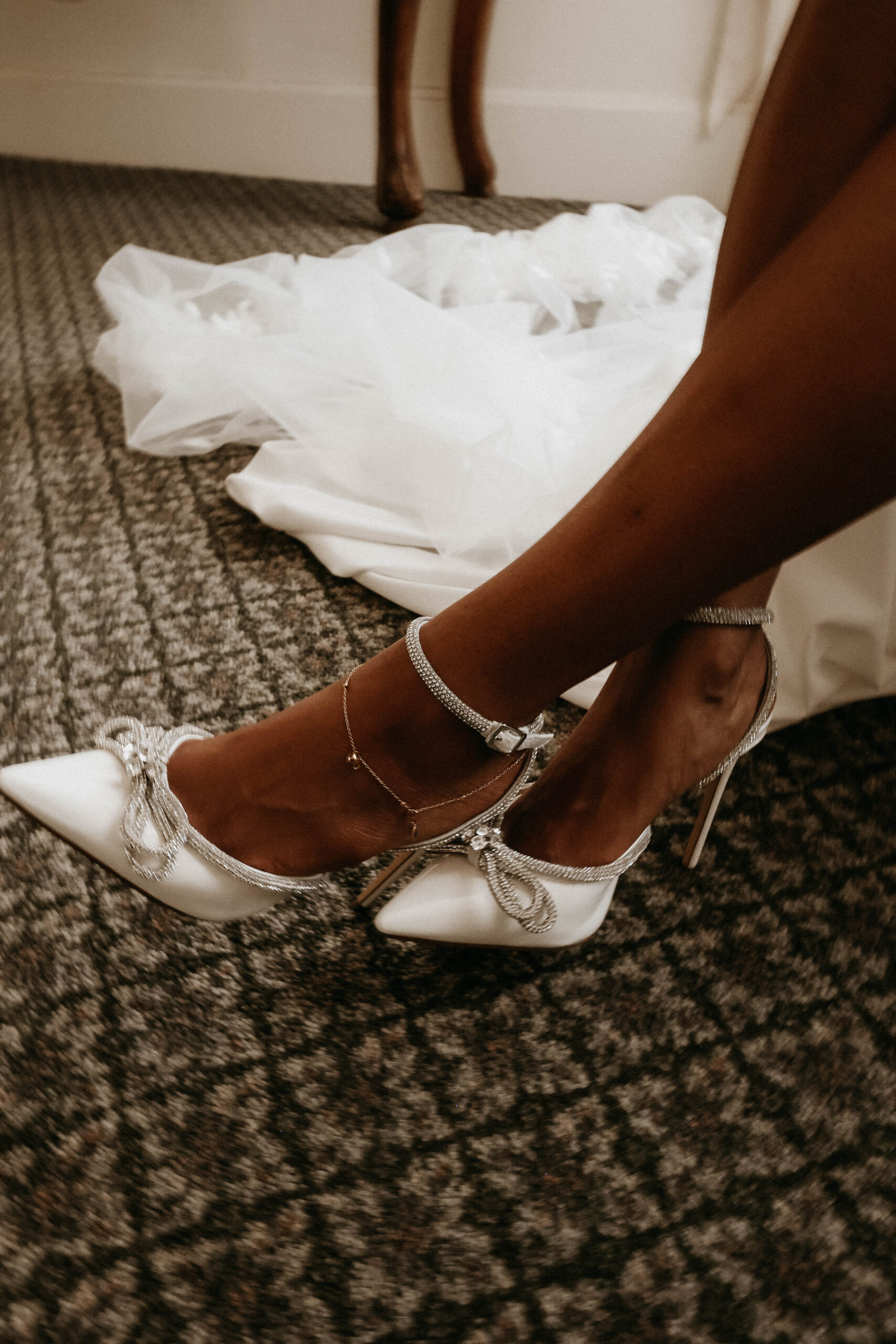 detail shot of bride's shoes 