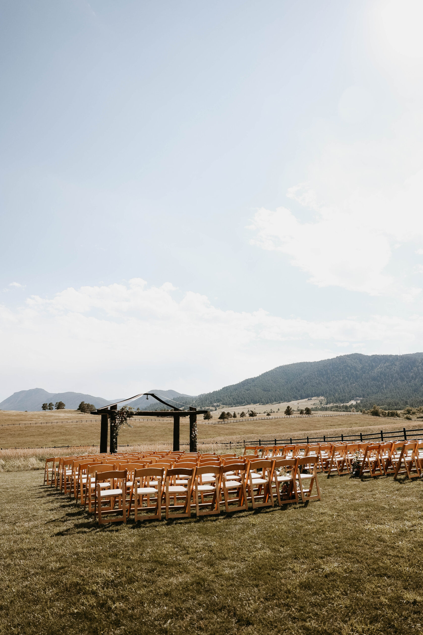 ceremony space at Spruce Mountain Ranch Wedding 