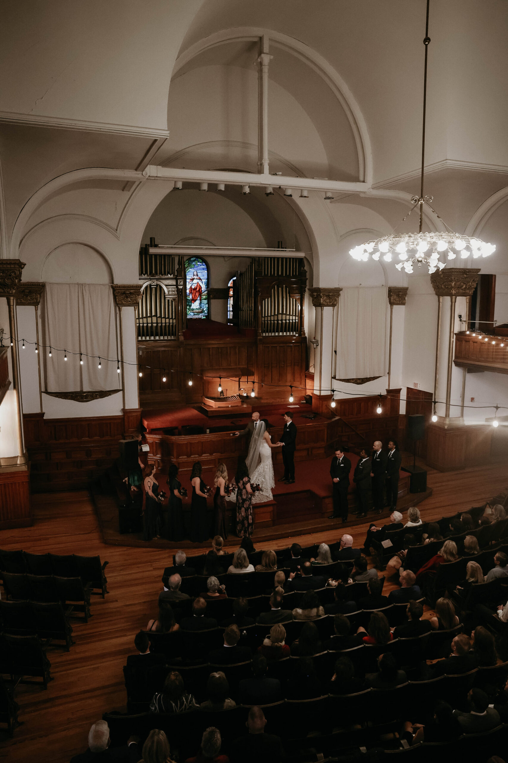 long shot of the whole church ceremony scene
