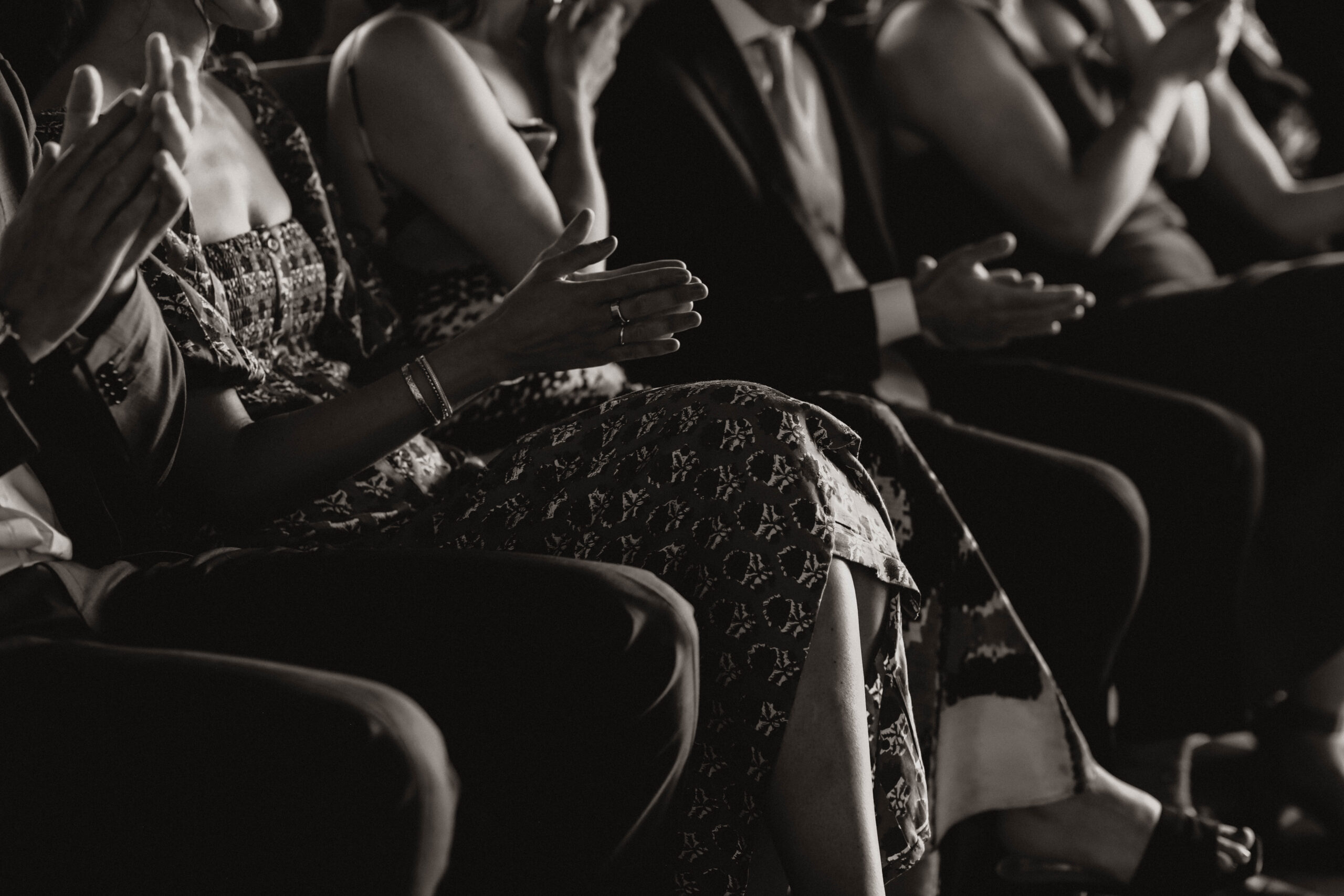 wedding guests clapping 