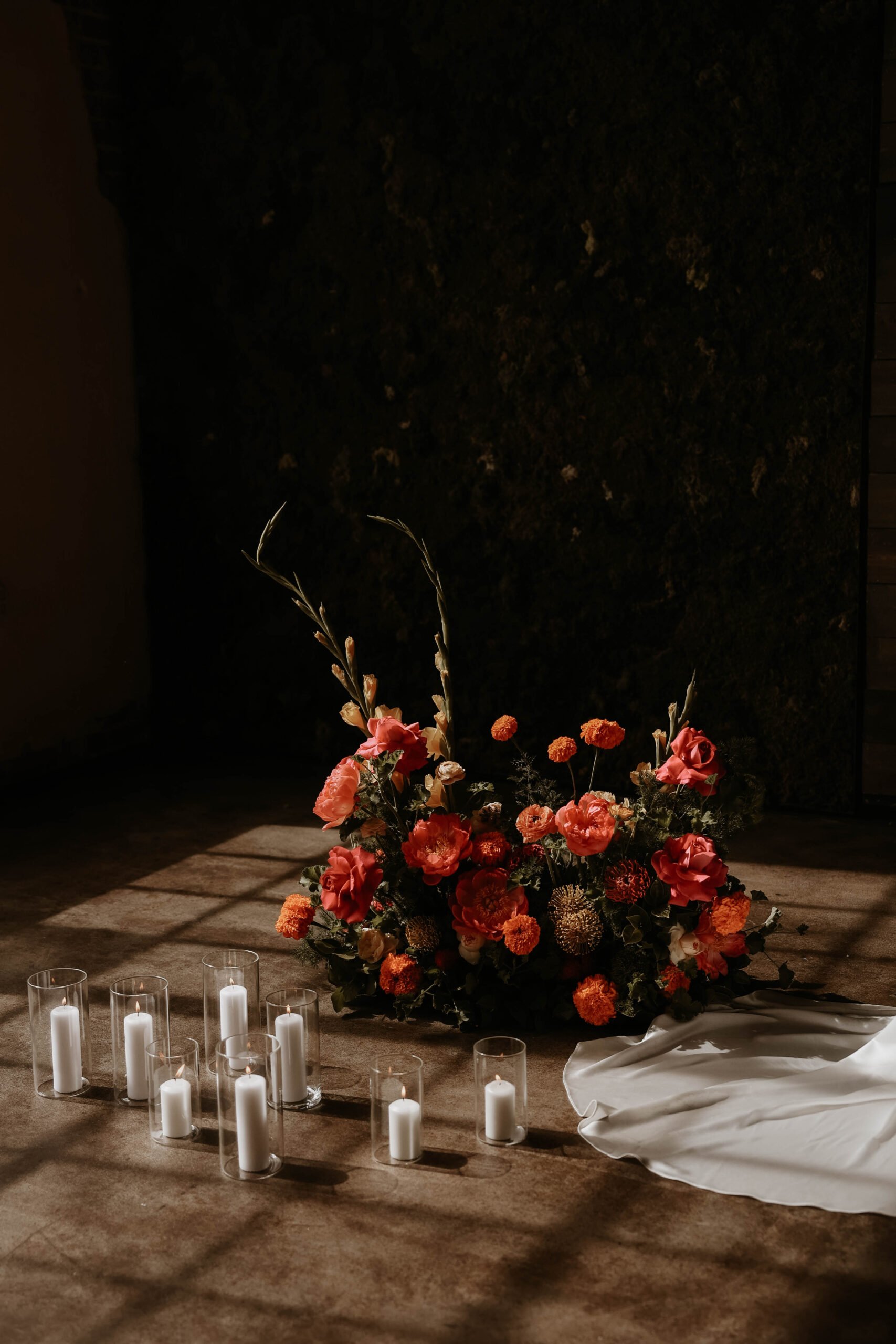 wedding flower arrangement during ceremony at one of the most perfect Denver Colorado venues