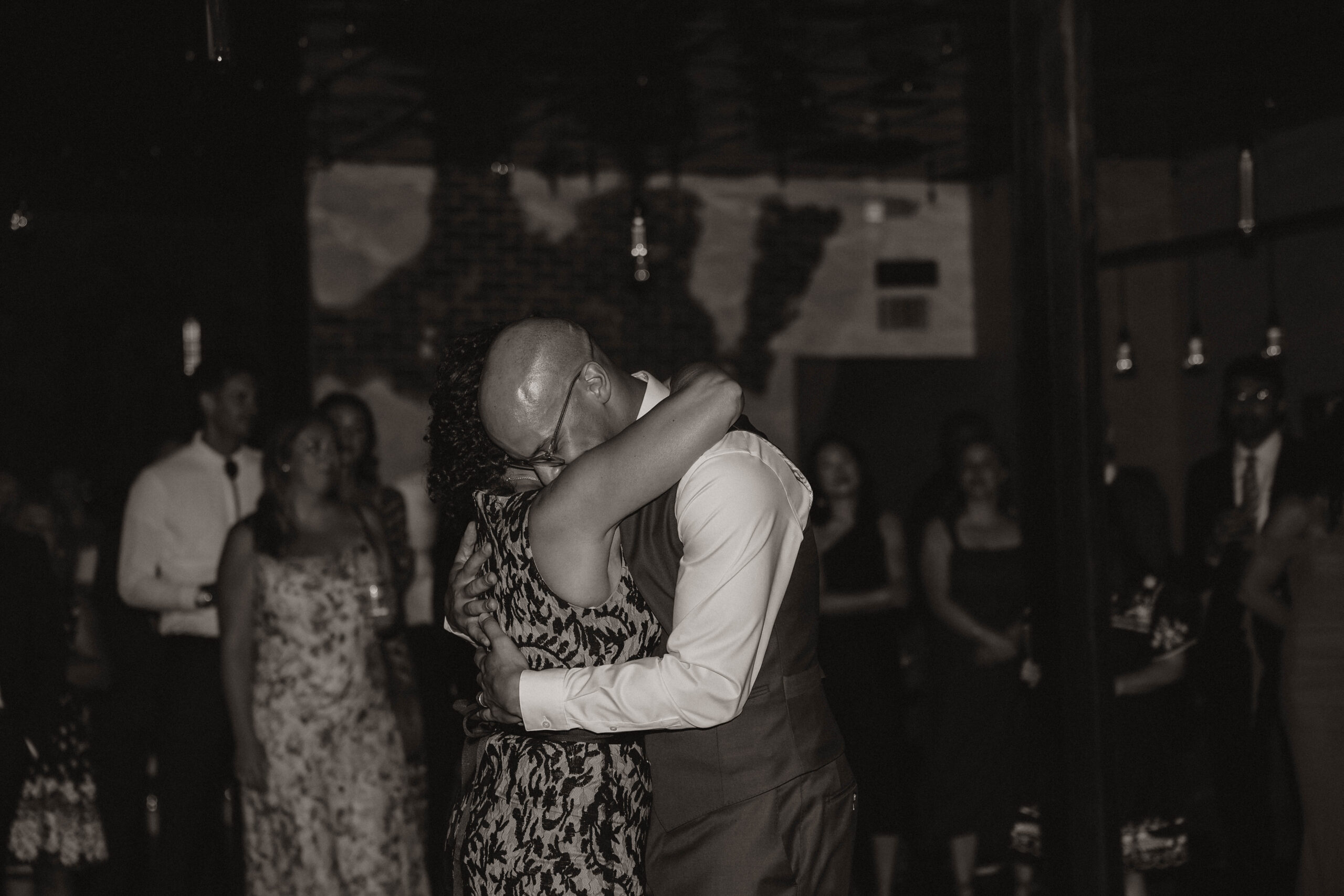 groom and mother dancing 