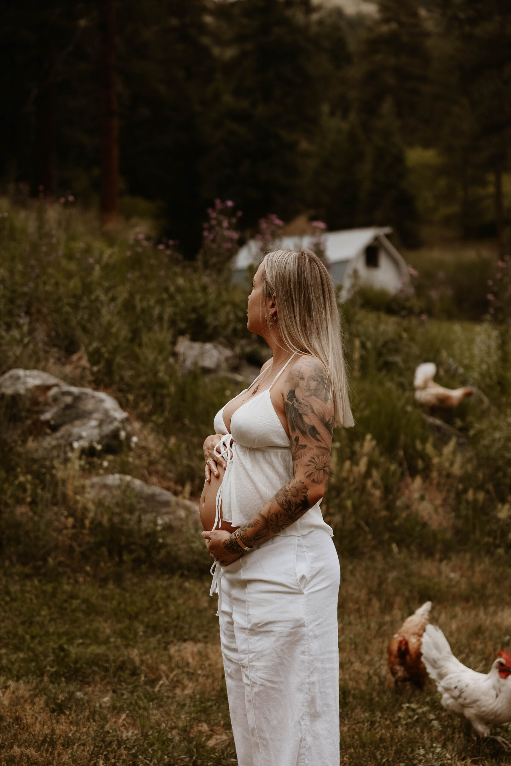 a pregnant woman during her Denver Maternity Photography session 