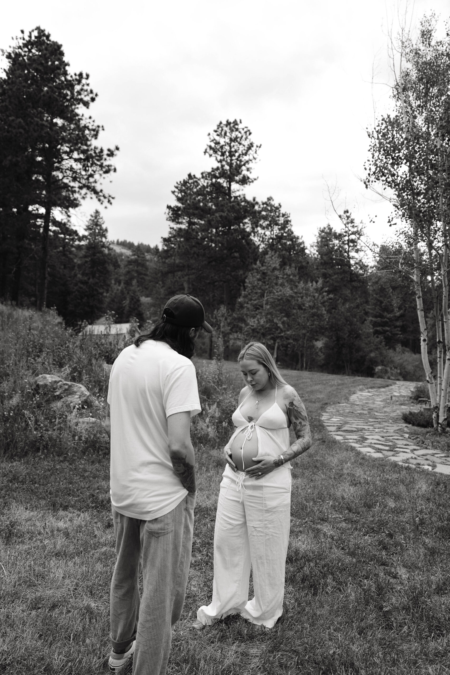 a couple at their home during their Denver Maternity Photography session 