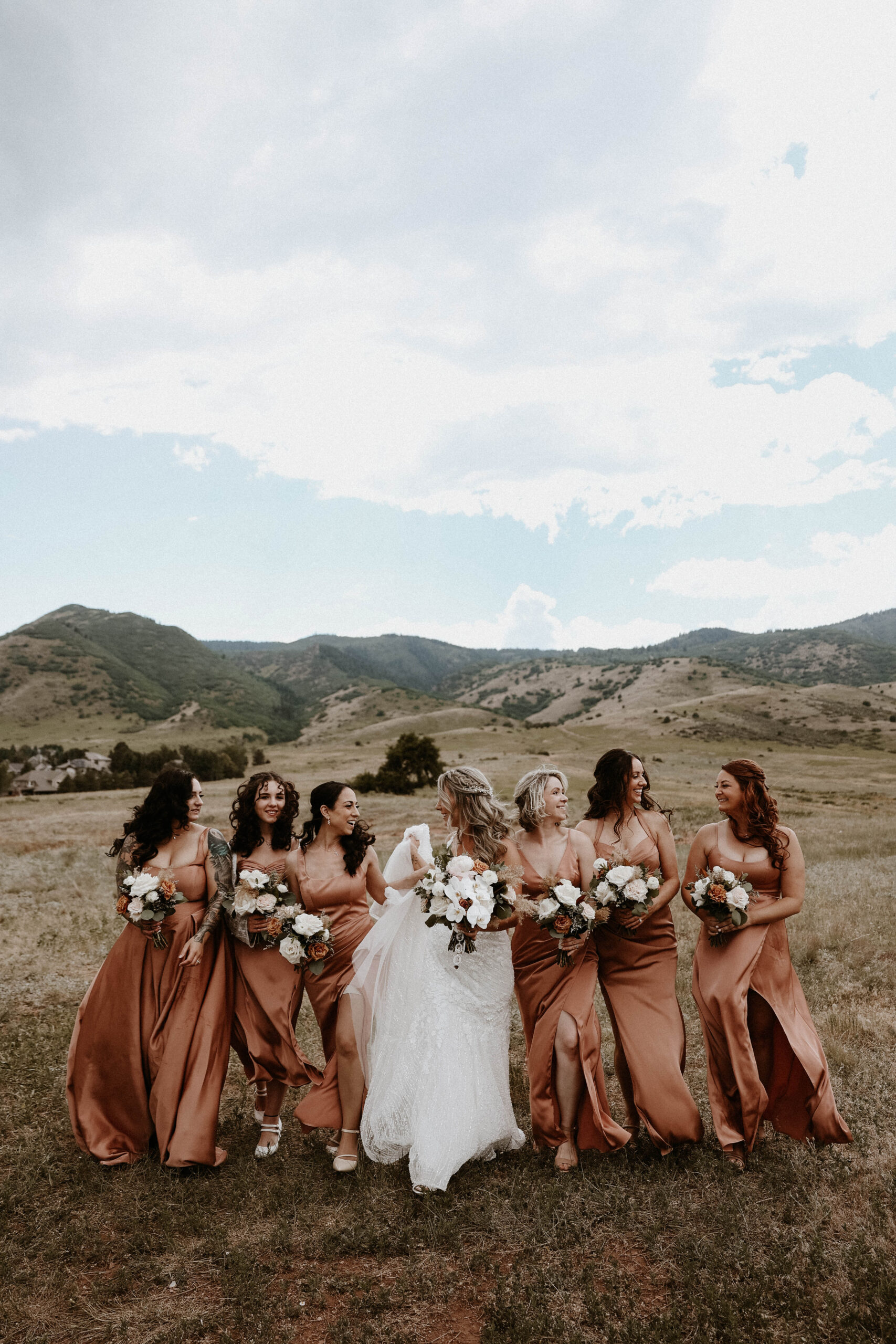 bride and bridesmaids portrait 