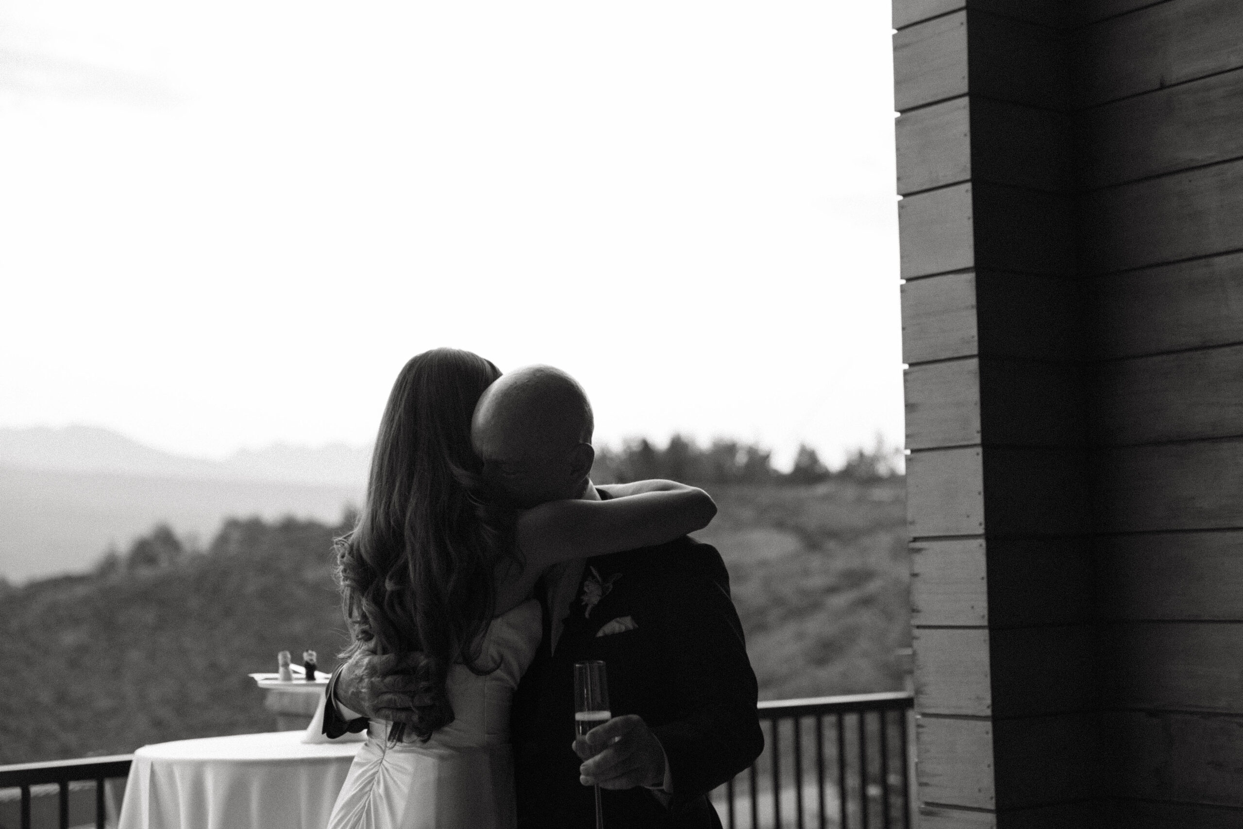 bride and her father hugging