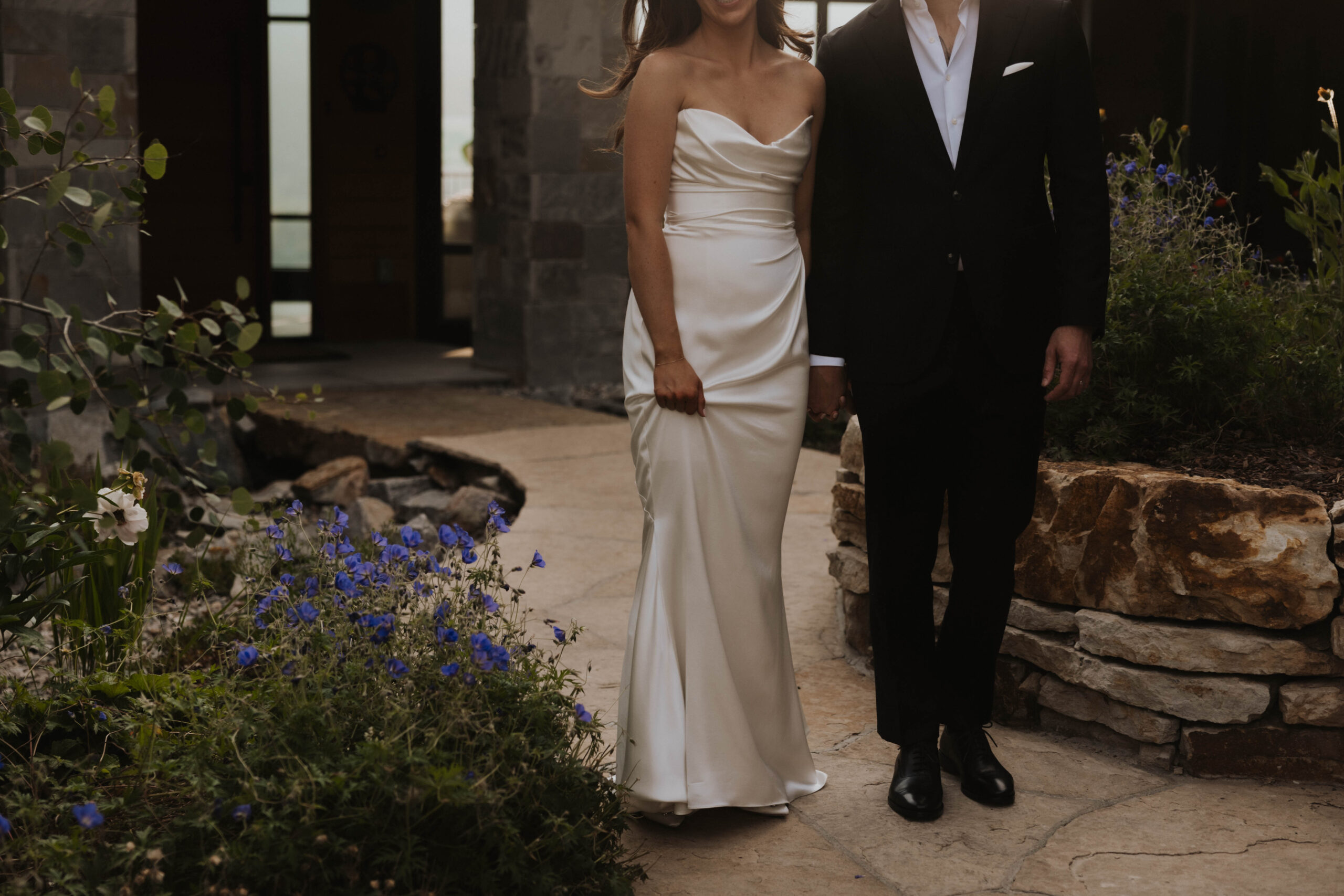 editorial bride and groom portrait