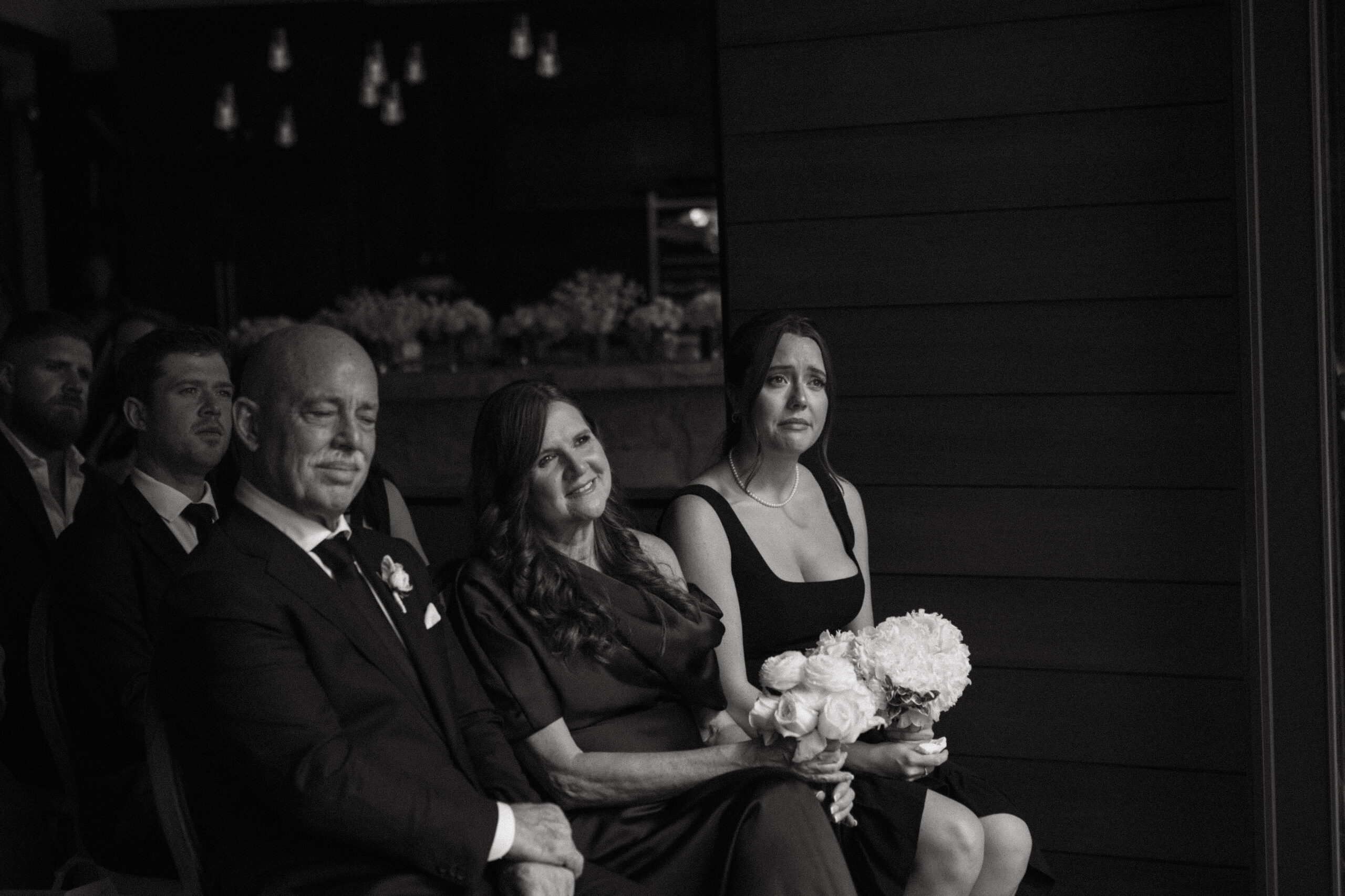 wedding guests in the intimate audience 