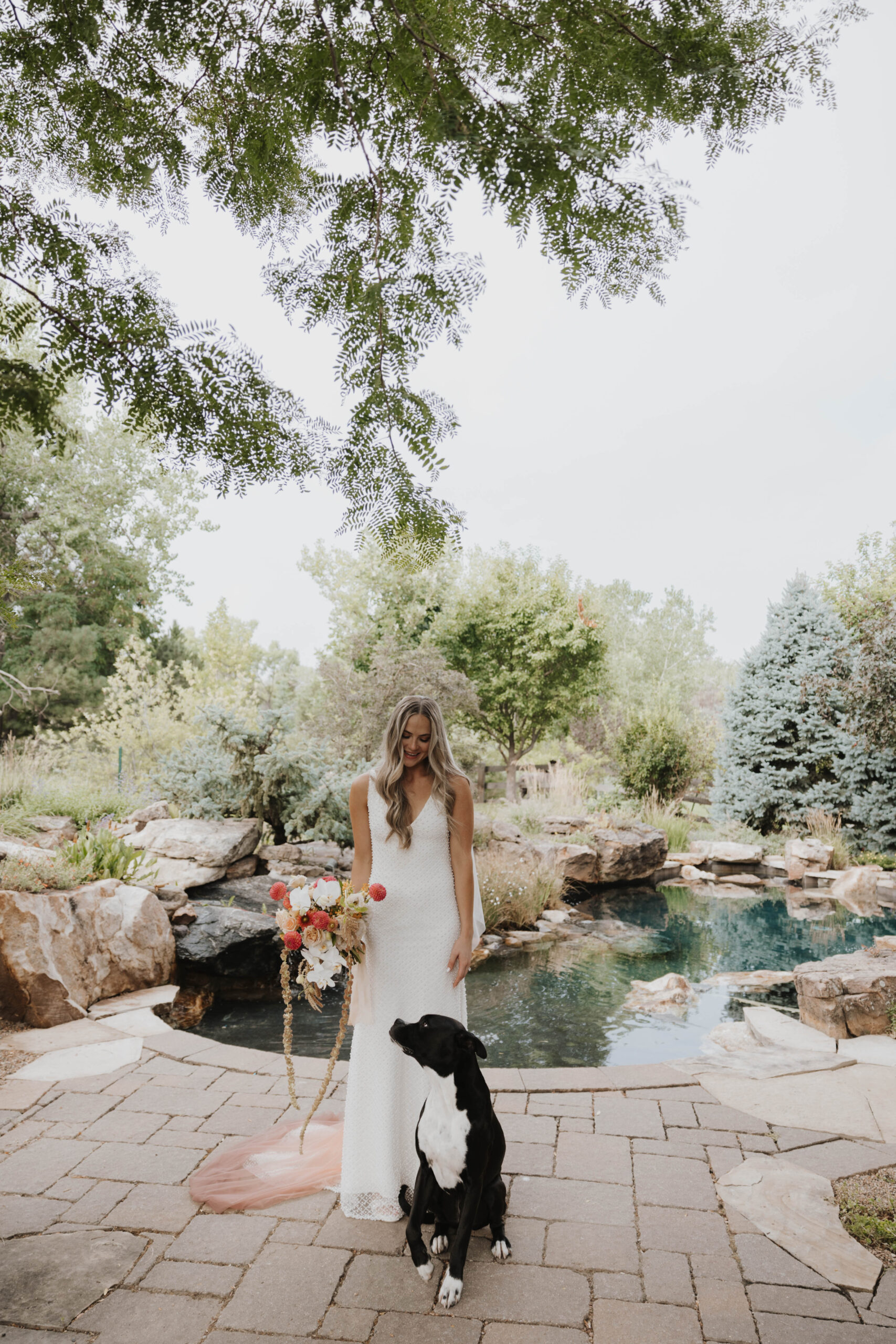 bridal portrait with her dog