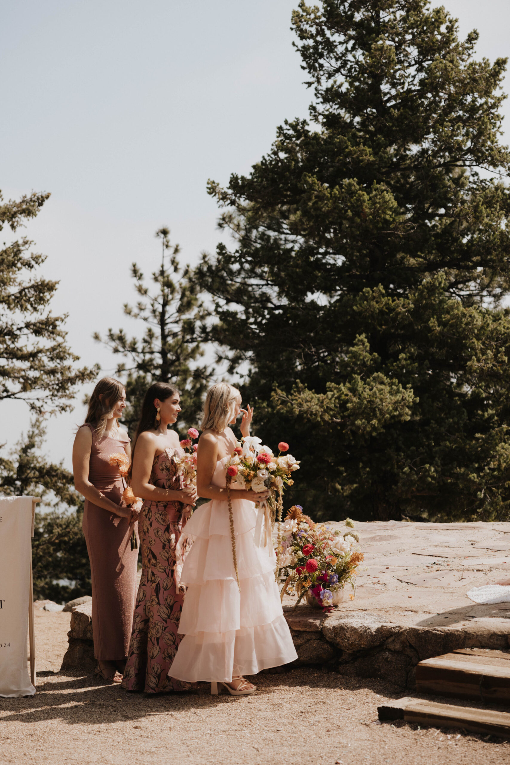 bridesmaids at the Boulder Colorado wedding ceremony 