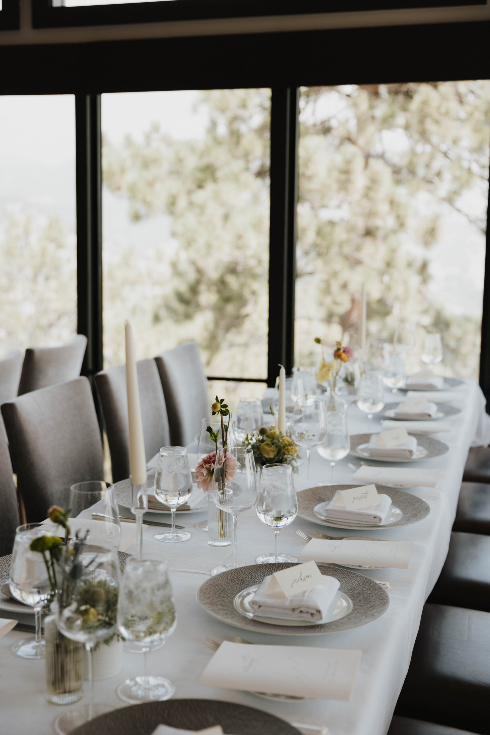 Boulder Colorado wedding reception table decorations 