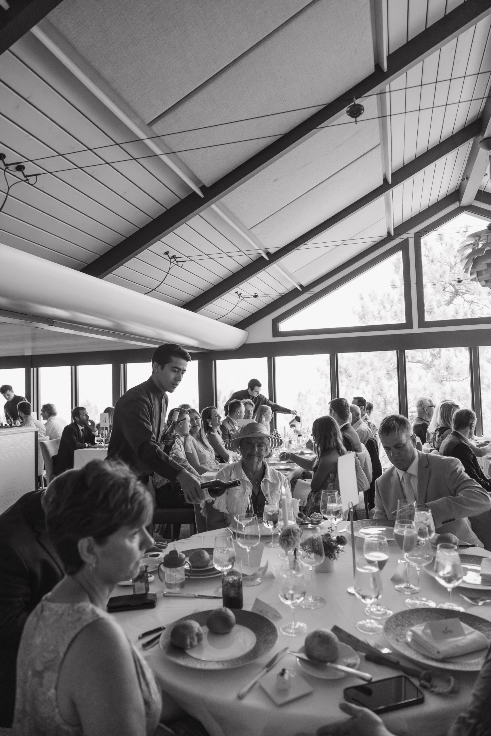 wedding guests at the reception