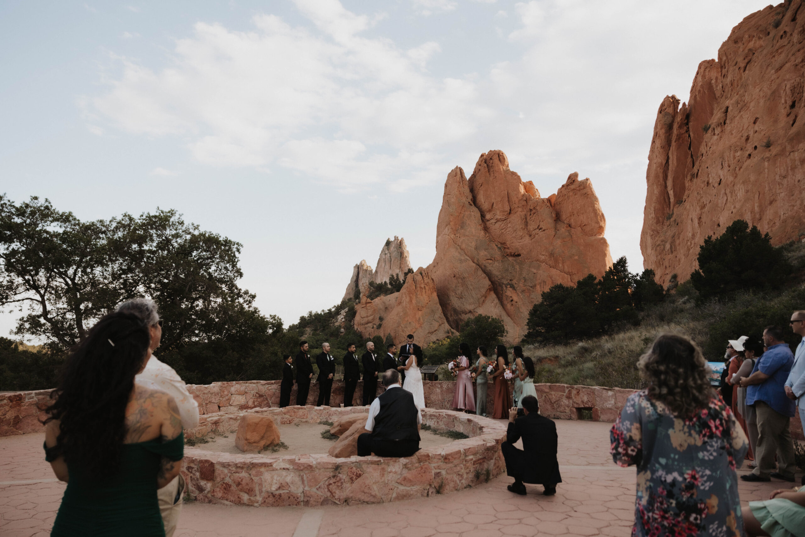 intimate wedding ceremony at garden of the gods