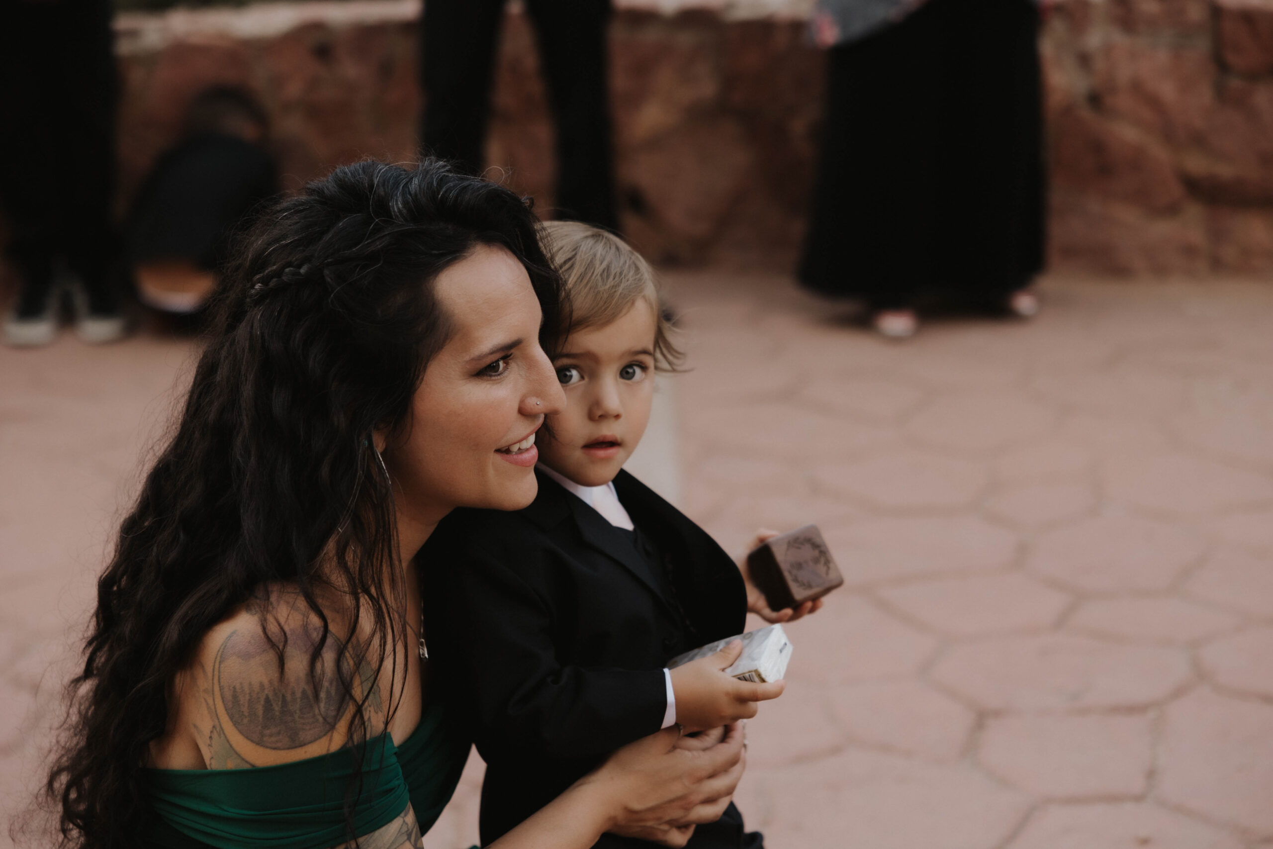 little boy as a ring bearer during the ceremony 