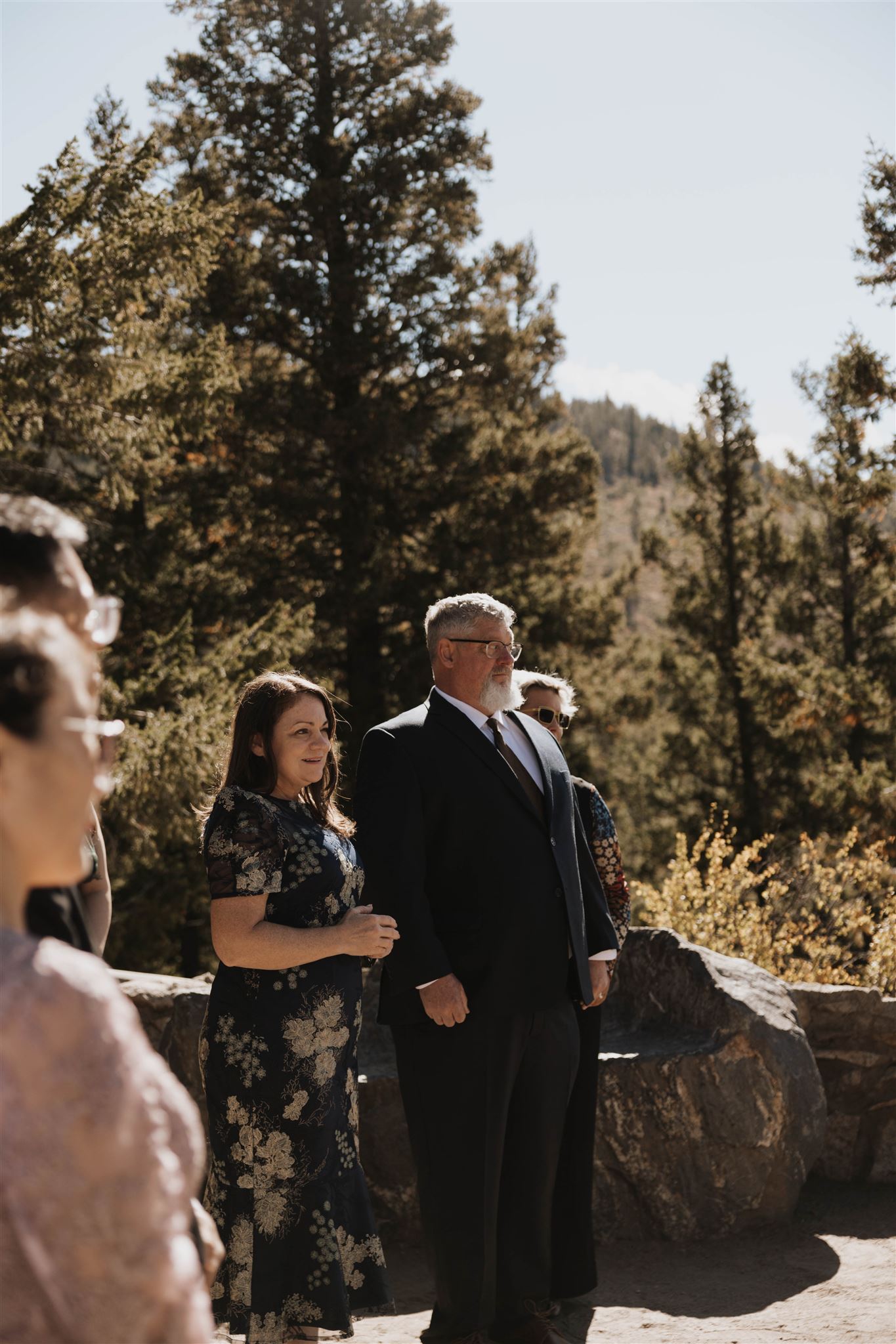 Sapphire Point Elopement guests watching the ceremony 