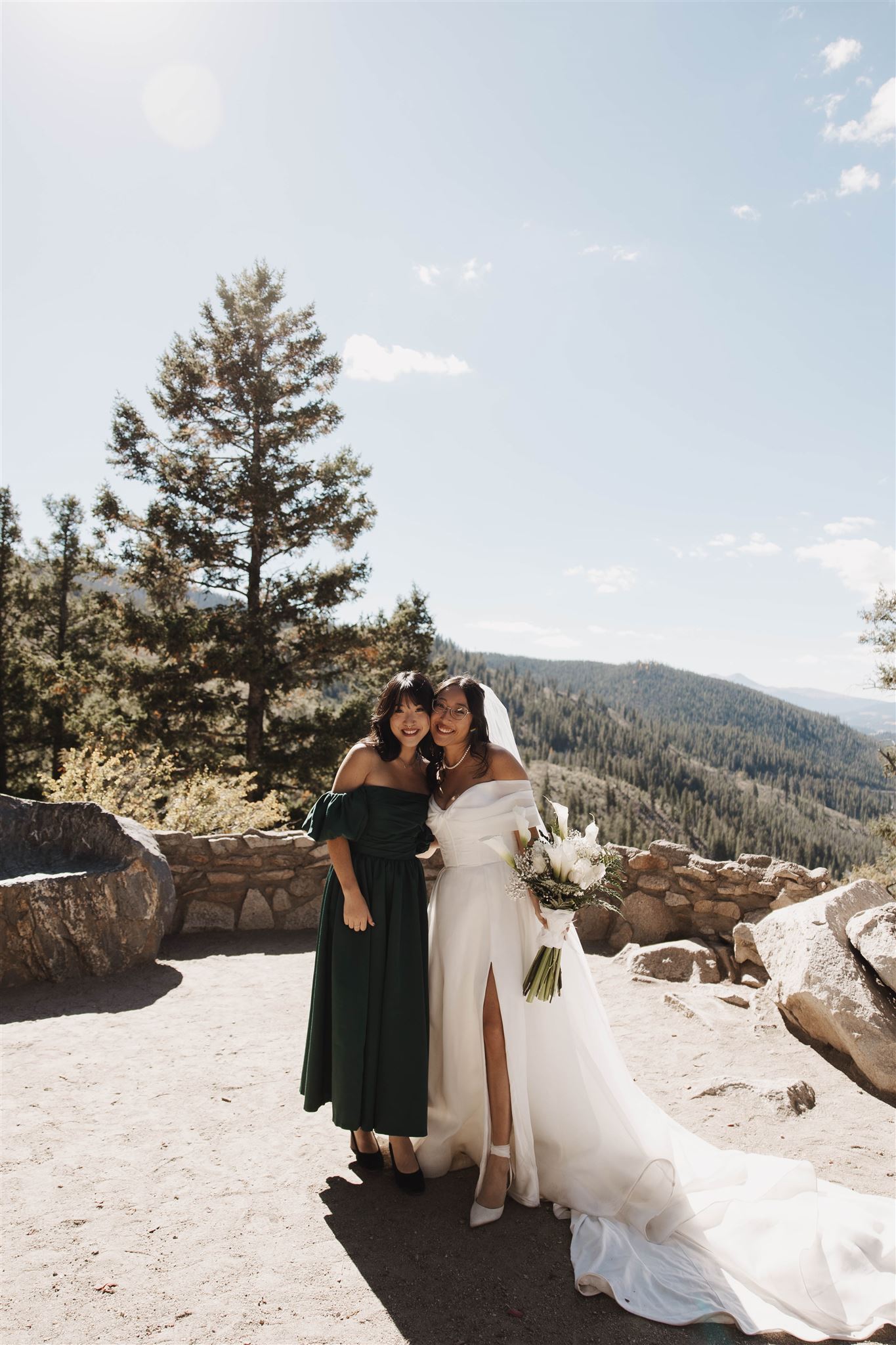 bride and sister portrait at Sapphire Point