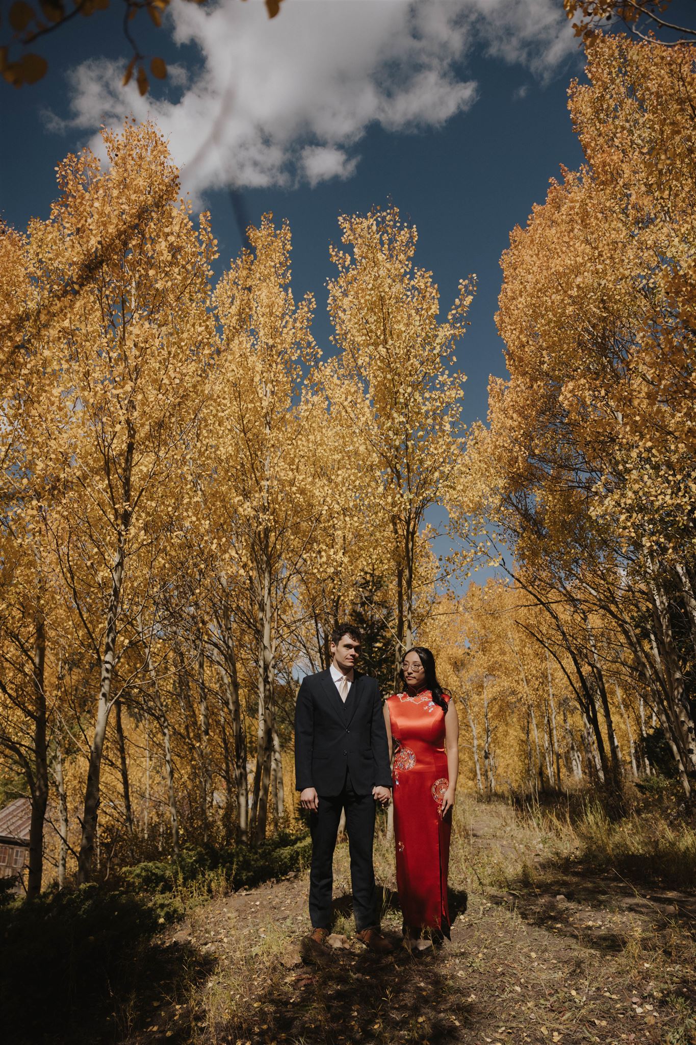 bride and groom portrait in her traditional dress