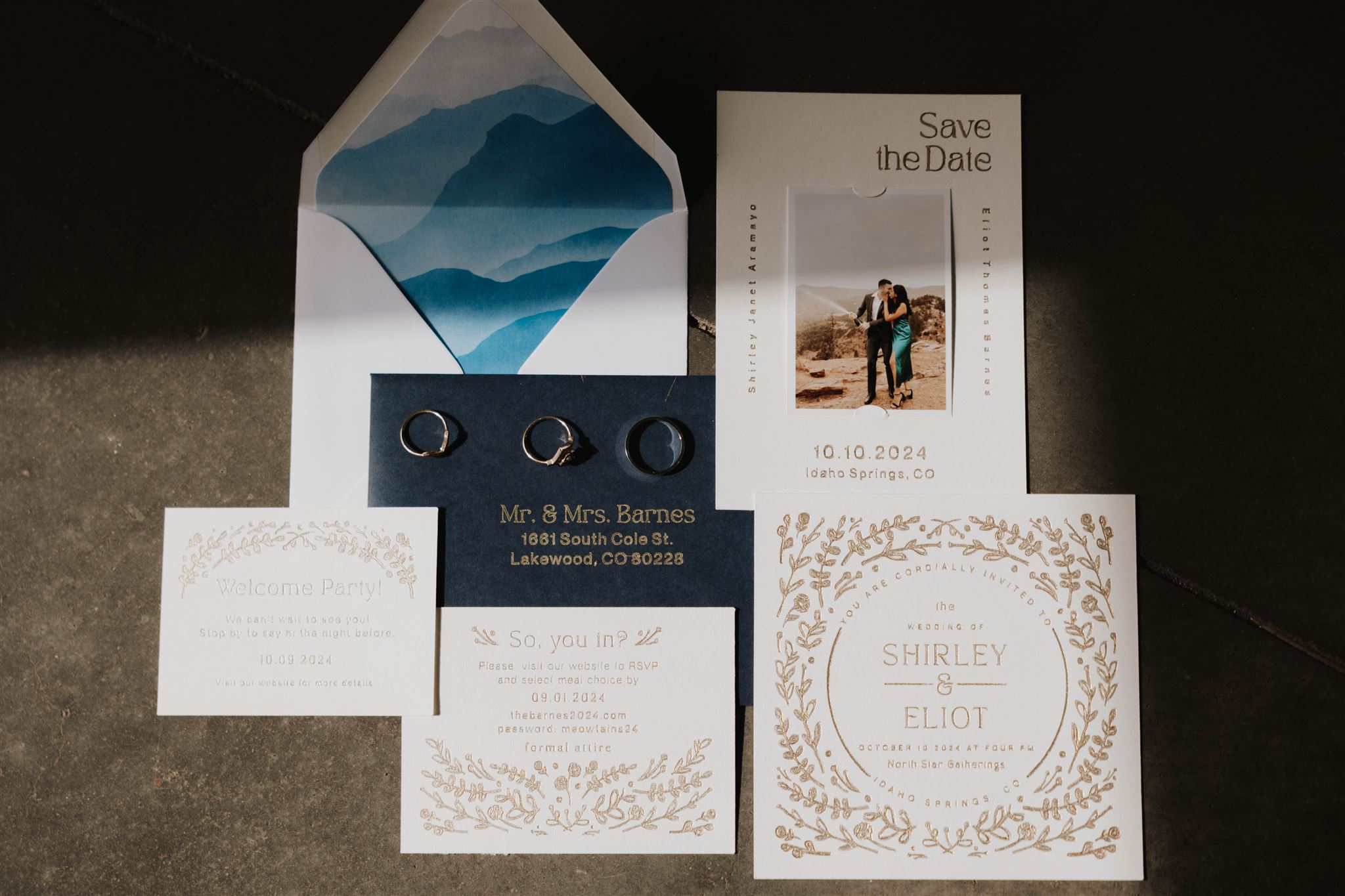 flat lay of the Luxury Micro Wedding details 