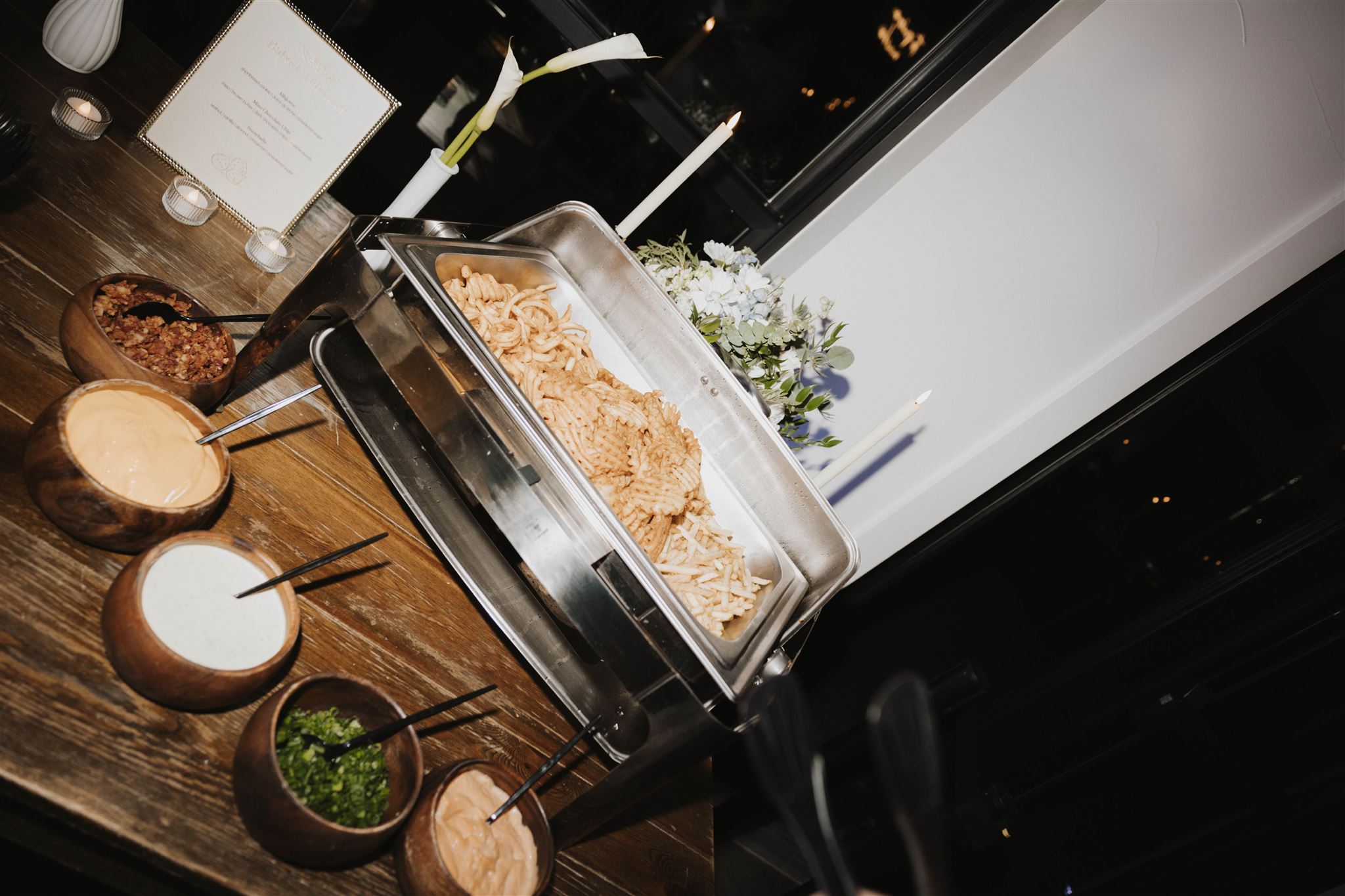 the french fry bar at the Luxury Micro Wedding