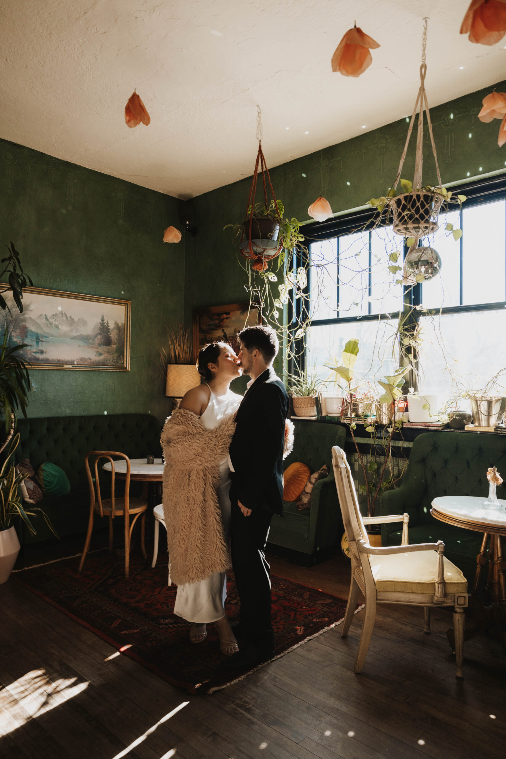 a man and woman at their Denver Engagement Photo Location