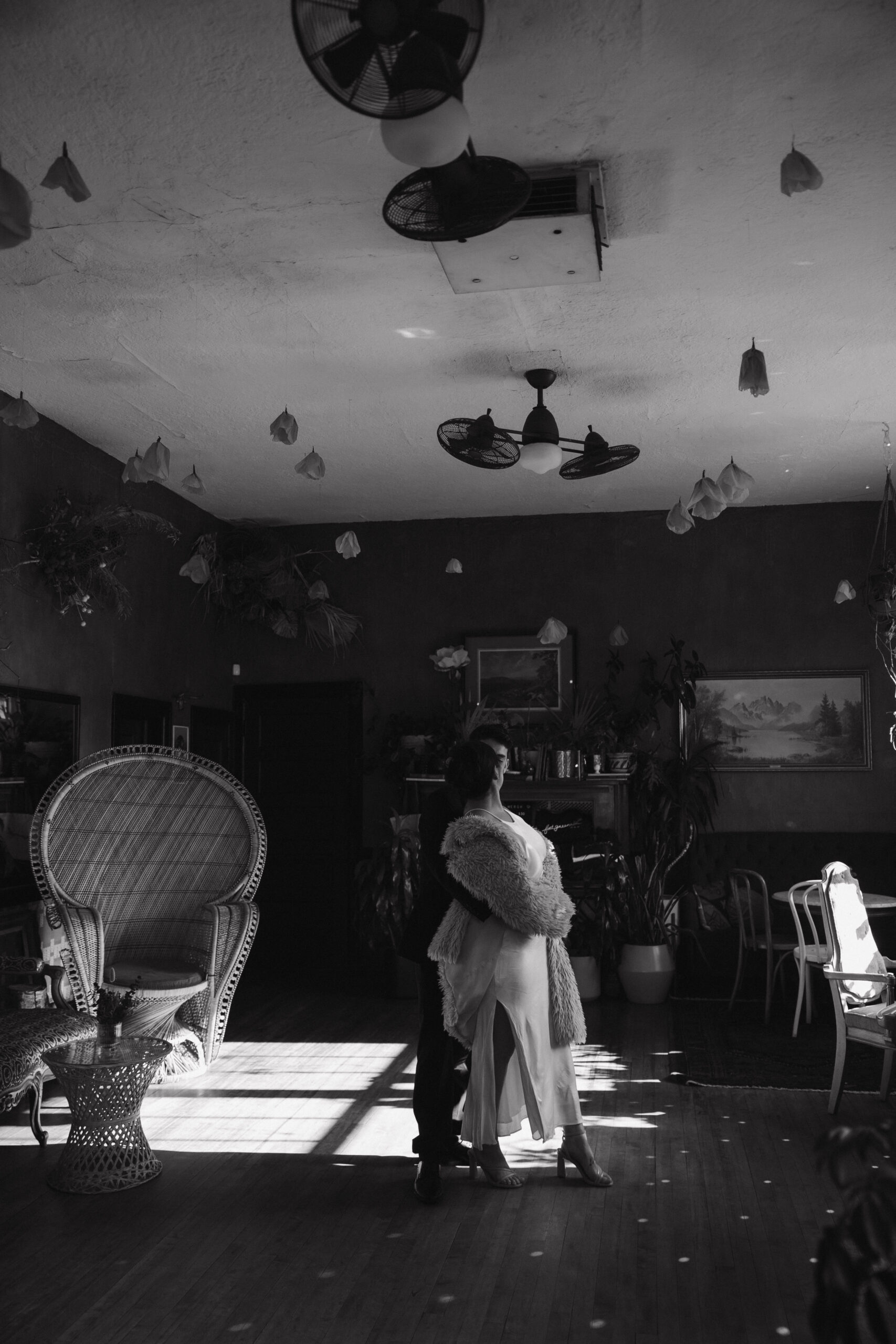 a couple dancing together at their Denver Engagement Photo Location