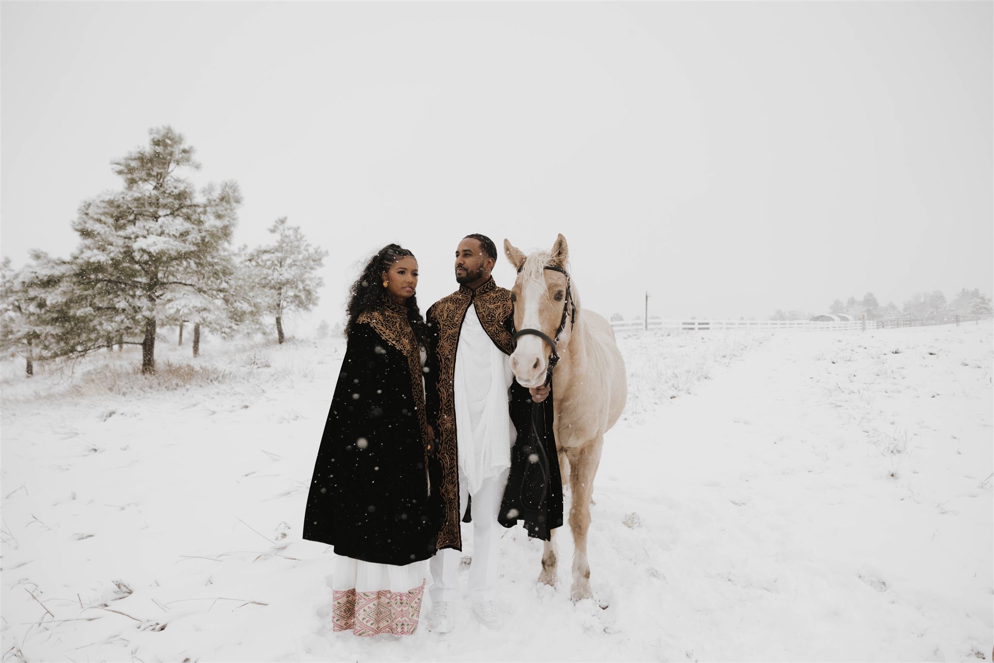 unique engagement photos outside in the snow in Colorado 