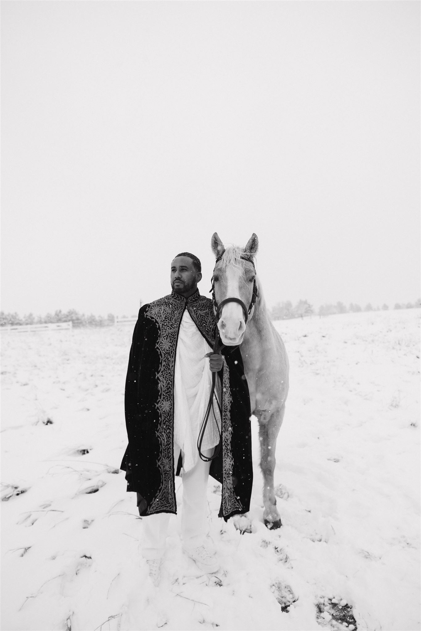 engagement photos with a horse in Colorado